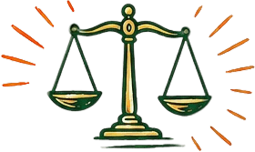 Illustration of scales representing tenant protections